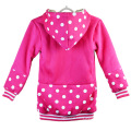 dotted coats pink clothes baby girls 4-14 years old winter jackets warm good quality hoodies children coats with fur